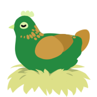 (unnamed), a viridian and gold chicken with a neck-speckle pattern