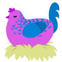 (unnamed), a orchid and sapphire chicken with a half-lace pattern