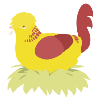 (unnamed), a yellow and red chicken with a neck-band pattern
