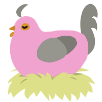 Icing sugar, a pink and ash chicken