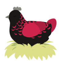 (unnamed), a sable and crimson chicken with a half-lace pattern