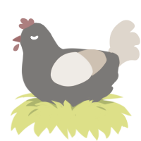 beige baby, a grey and beige chicken