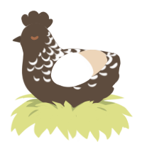 Cream and Cookies, a bark and cream chicken with a half-lace pattern