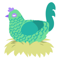 Mojito, a spring and turquoise chicken with a lace pattern