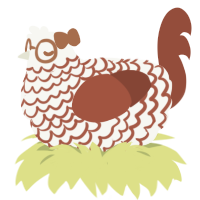 Coffee Milk, a white and russet chicken with a lace pattern