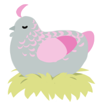 A silver and pink chicken with a half-lace pattern