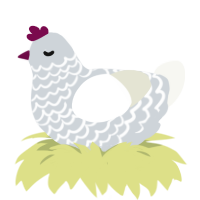 Runt Leghorn, a mist and white chicken with a lace pattern