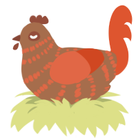 (unnamed), a brown and vermilion chicken with a bar pattern