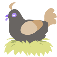 A grey and beige chicken