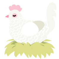 (unnamed), a white chicken with a lace pattern