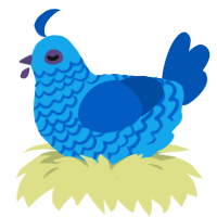 (unnamed), a sky and ultramarine chicken with a lace pattern