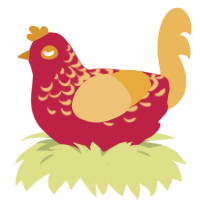 A crimson and honey chicken with a half-lace pattern