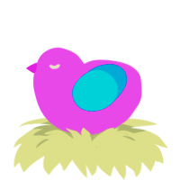 A lavender and cerulean chicken
