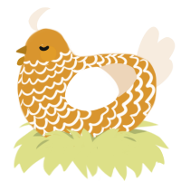 Butterscotch Cream, a orange and cream chicken with a lace pattern