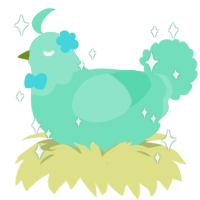 Windy, a mint chicken with a head pattern