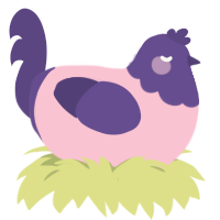 Silly, a rose and overcast chicken with a head pattern