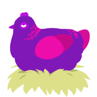 (unnamed), a violet and fuchsia chicken with a neck-band pattern