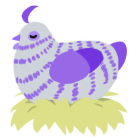 Febreze, a mist and blurple chicken with a bar pattern