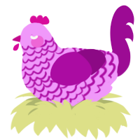 Deja Vu, a lavender and plum chicken with a lace pattern