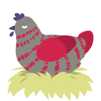 A ash and crimson chicken with a bar pattern