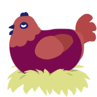 (unnamed), a wine and red chicken with a head pattern