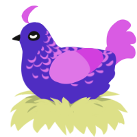 (unnamed), a indigo and orchid chicken with a half-lace pattern