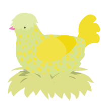 starburst, a lemon and yellow chicken with a speckle pattern