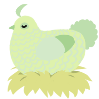 Slop, a apple and gluppy chicken with a lace pattern
