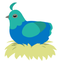 Limitless Sky, a sapphire and turquoise chicken with a head pattern