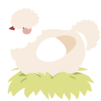 Cherry Puff, a cream chicken with a head pattern