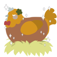 A brown and ochre chicken with a head pattern