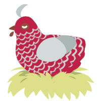 (unnamed), a crimson and silver chicken with a lace pattern