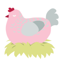 A rose and silver chicken with a half-lace pattern