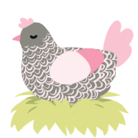 A ash and rose chicken with a double-lace pattern
