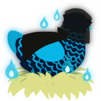 A tumblr and cerulean chicken with a lace pattern