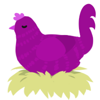 close plum-, a plum chicken with a bar pattern