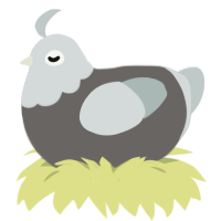 Debt Collector, a grey and silver chicken with a head pattern