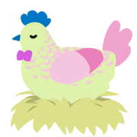 A apple and pink chicken with a half-lace pattern