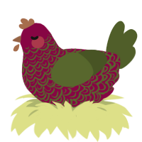 Pomegranate Slush, a maroon and olive chicken with a double-lace pattern
