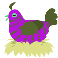 Missing Texture, a amethyst and olive chicken with a bar pattern