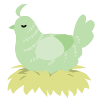 A gluppy chicken with a half-bar pattern