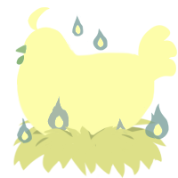 A sable and black chicken with a head pattern