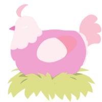 xyx pink, a pink and rose chicken with a head pattern