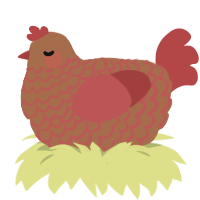 cinnamon, a brown and red chicken with a lace pattern