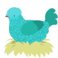 seafarer, a aqua and turquoise chicken with a double-lace pattern
