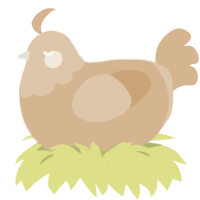 Buttercup, a beige chicken with a head pattern