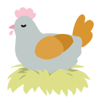 A silver and orange chicken