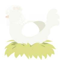 Rebecca de Winter, a white chicken with a neck-speckle pattern