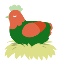 chunks huh, a leaf and vermilion chicken with a head pattern