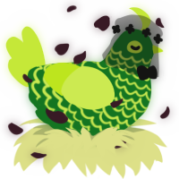 A leaf and lime chicken with a lace pattern